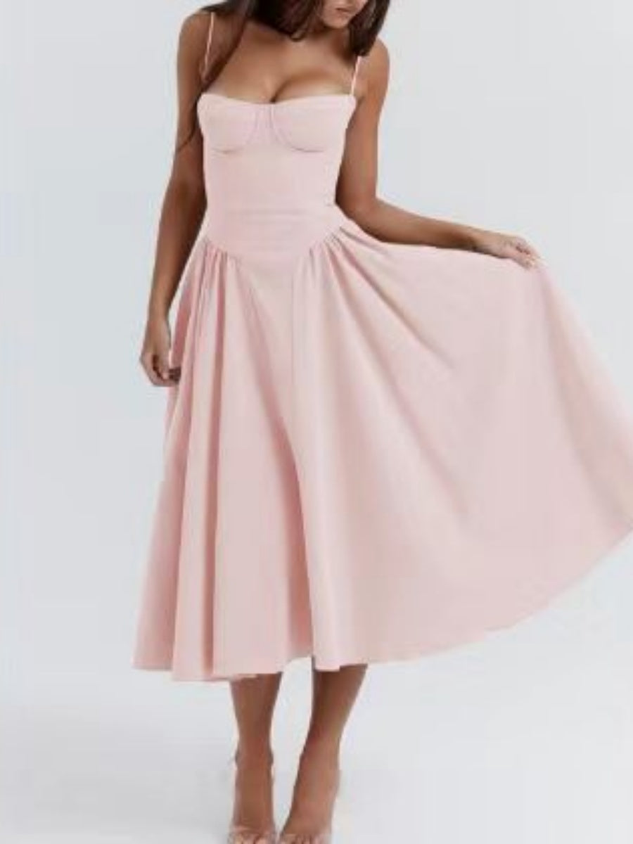 Camisoles Big Swing Solid Color Midi Dresses