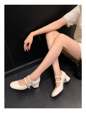 Liber Spring and Autumn Metal Women's Mary Jane Shoes