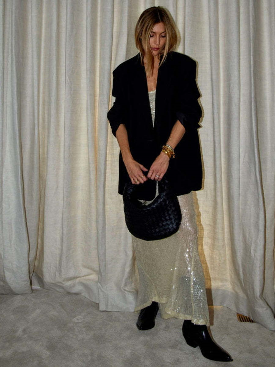 Backless Camisoles Sequins Slim-fit Banquet Maxi Dresses