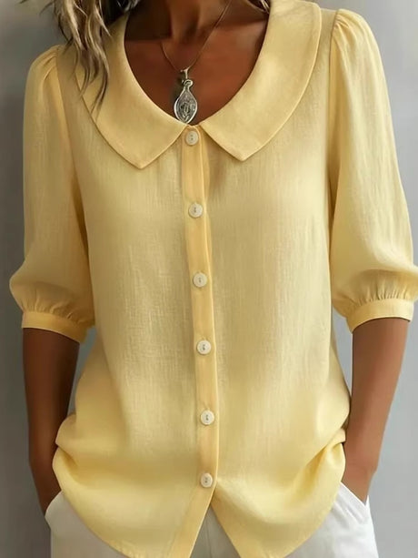 Short-sleeved Loose V-neck T-shirt