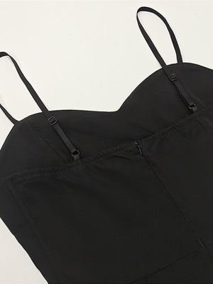 Black Elegant Camisole Formal Dress Maxi Dresses