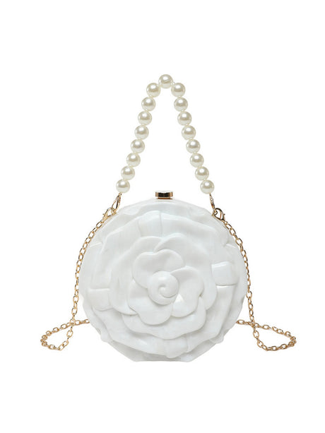 Flower-shaped Round Evening Shoulder Bag