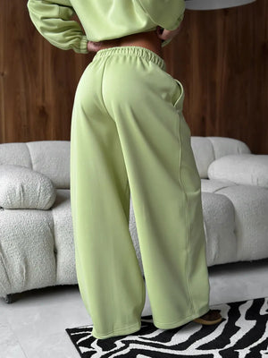 American Retro Color-blocked Striped Tracksuit For Women Two-piece Set: Collared Half-zip Sweatshirt And High-waisted Wide-leg Sweatpants