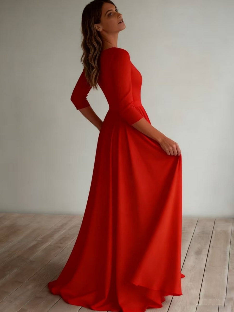 Simplicity Long Sleeve Parties Maxi Dresses
