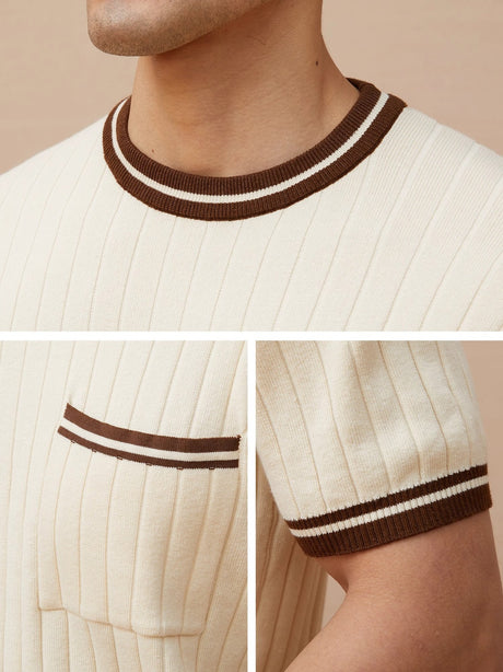 Pocket Color Blocking Slim-fit T-shirts