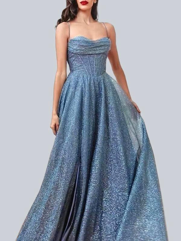 Sprinkled Gold Sleeveless Tube Top Large Skirt Maxi Dresses