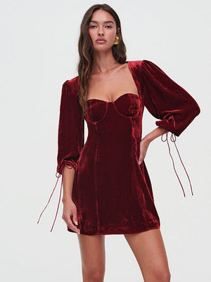 Christmas Cuff Tie Sexy Backless Design Hip Mini&Short Dresses