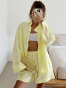 Long-sleeved Cardigan Shorts 2-piece Sets