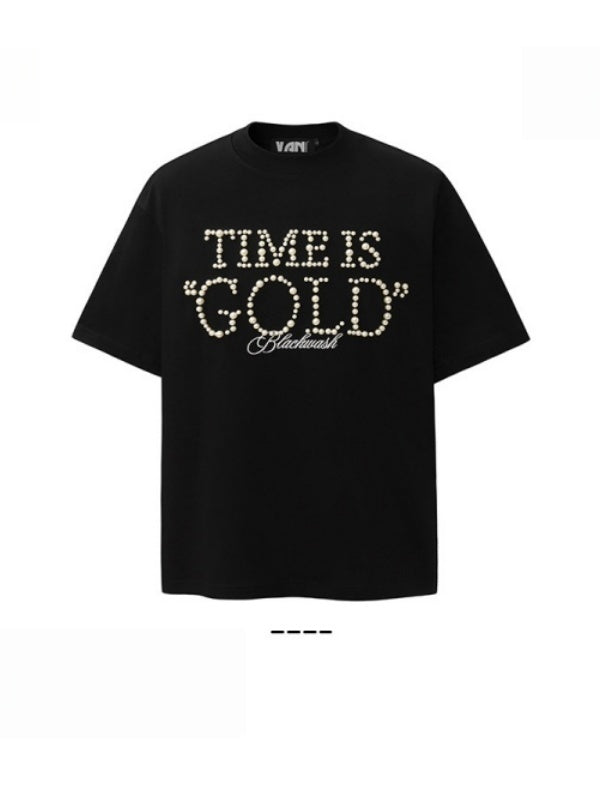 Liber Summer Women's Beading Letter T-shirts