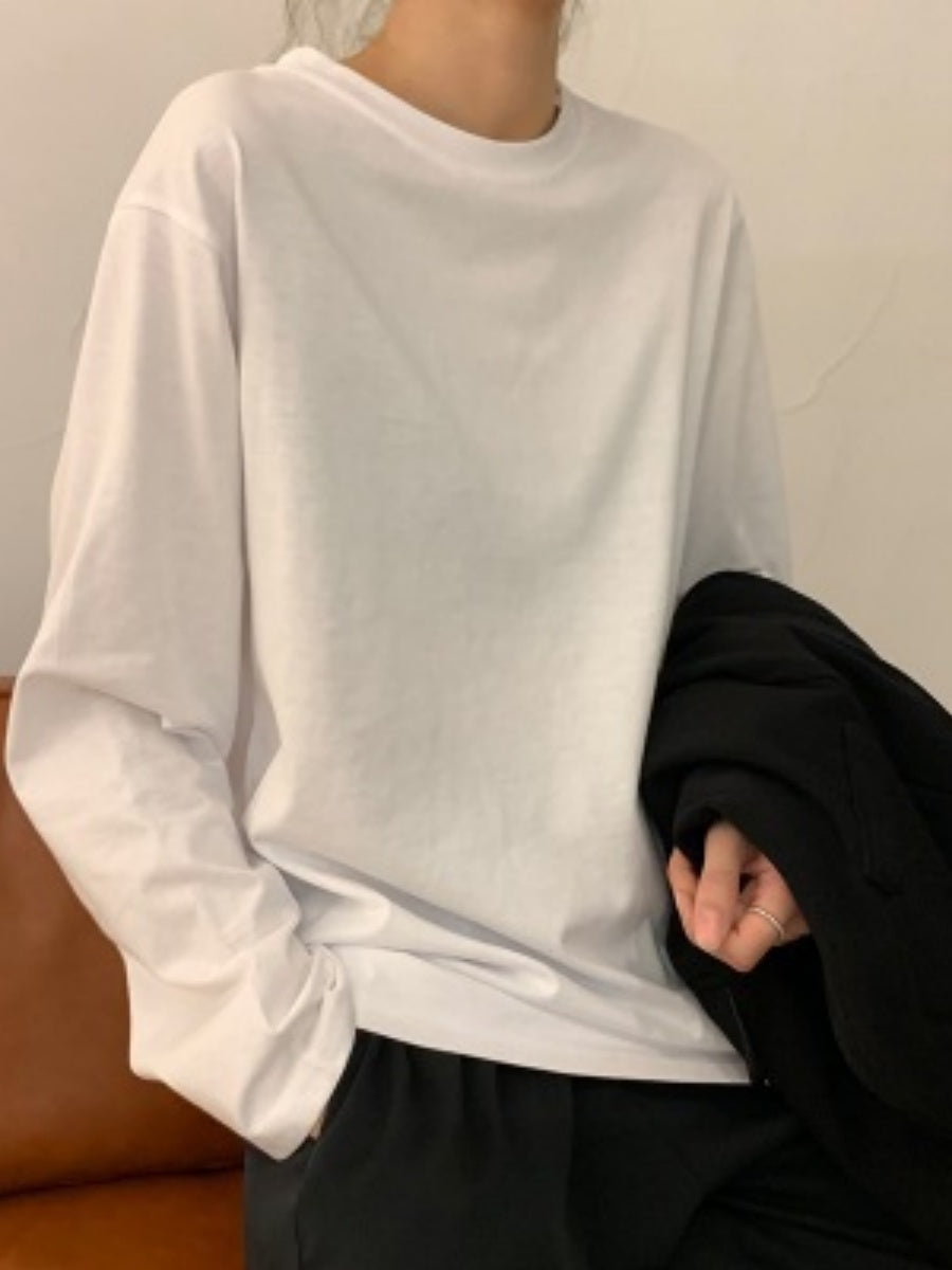Liber Autumn Women's Splicing Solid Color T-shirts