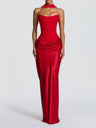 Satin Tie Ribbon Off-shoulder Sexy Strapless Bodycon Maxi Dress With Cinched Waist