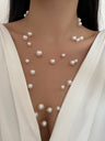 Multi-layered Pearl Pendant Necklace