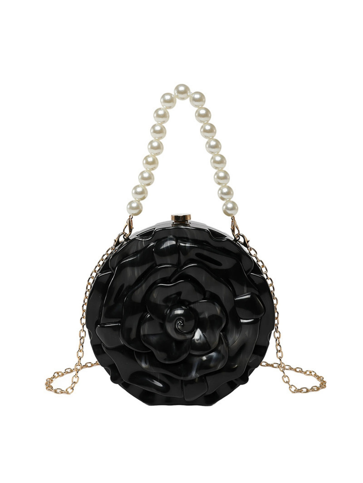 Flower-shaped Round Evening Shoulder Bag