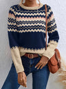Stripes Color Matching Knitted Sweater