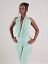 A Halter Neckline And Bare Back Tight-fitting Ropes Jumpsuits
