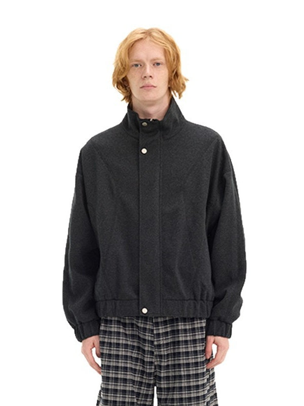 Cleanfit Structural Segmentation BOXY Silhouette Loose Stand Collar Jackets