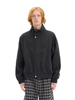 Cleanfit Structural Segmentation BOXY Silhouette Loose Stand Collar Jackets