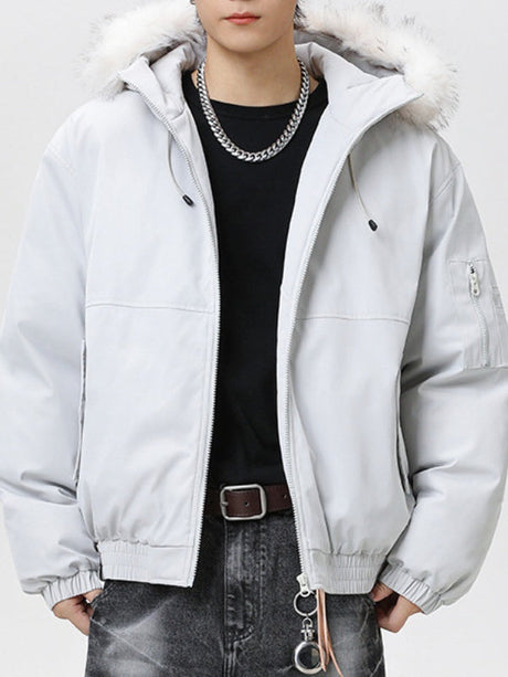 Large Fur Collar Workwear Parker