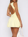 Backless Solid Color Mini&Short Dresses