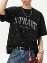 Full Stars Color-blocked Letter Printed T-shirts