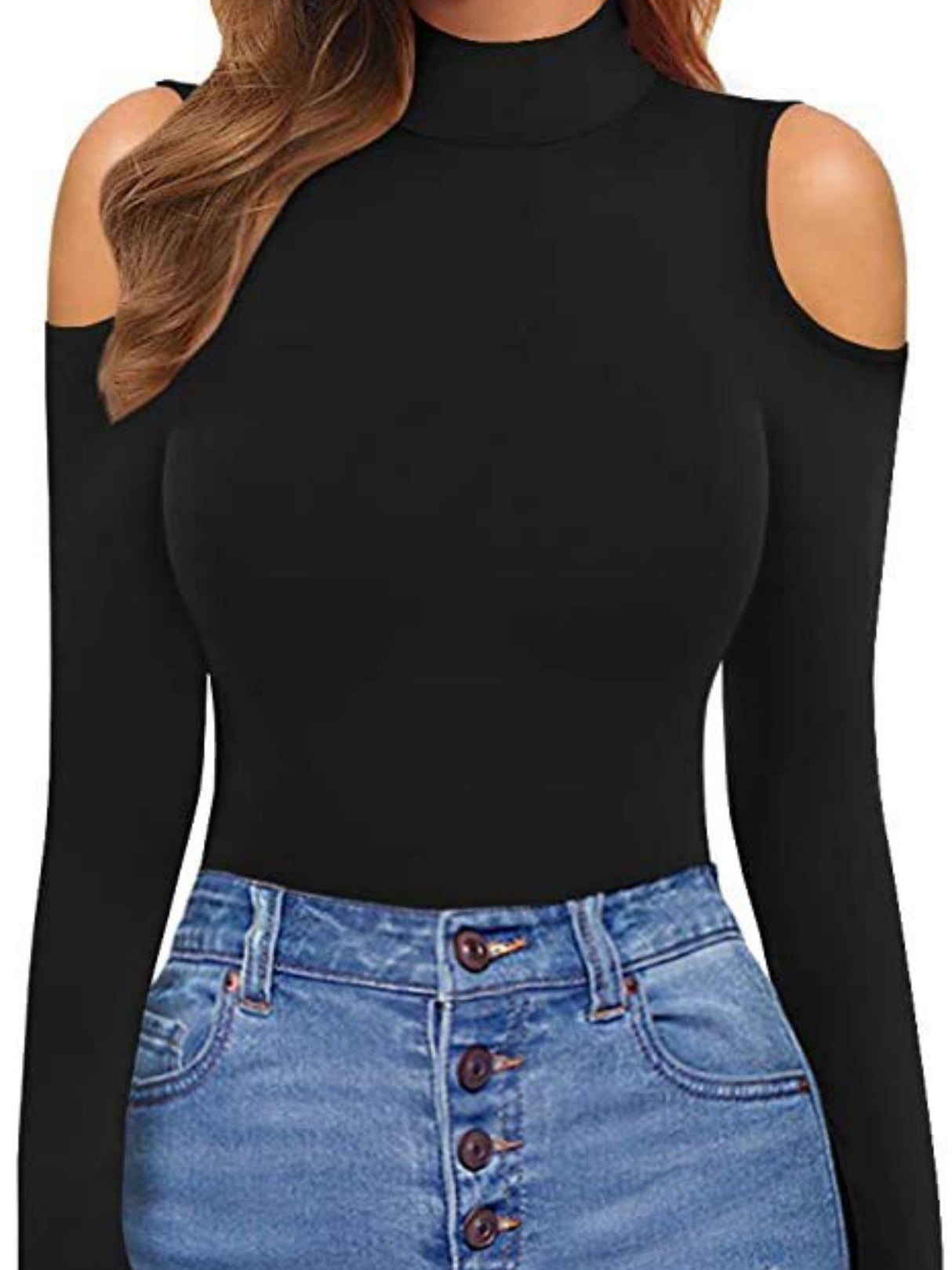 Off-shoulder High-neck Thong Bodysuit Top