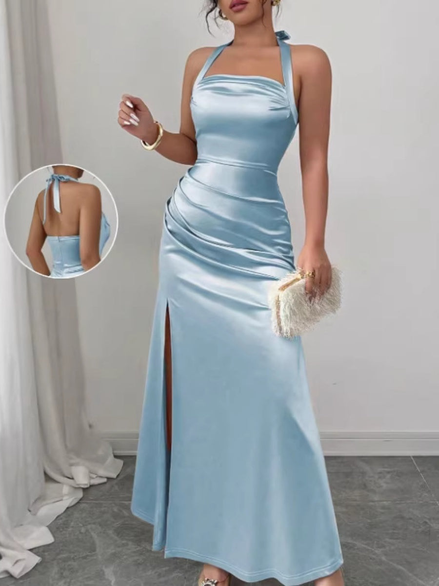 Backless Strapless Bodycon Long Dress With Slit