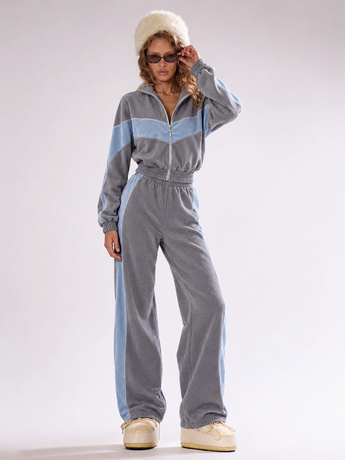 Fashionable Casual Sportswear Set, Zip-up Cardigan And Trousers, Two-piece Set