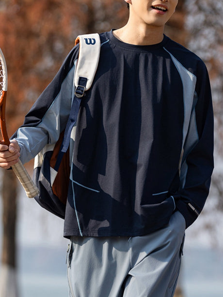 Quick-drying Sunscreen Loose-fit Color-blocked T-shirts