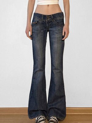 Low-rise Wash Water Bell-bottoms Jeans