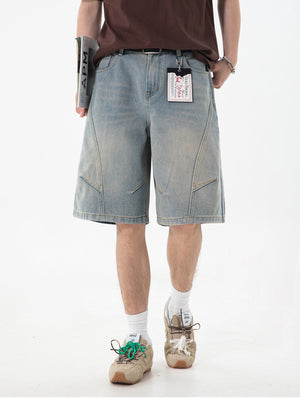 Washed Denim Five Points Shorts