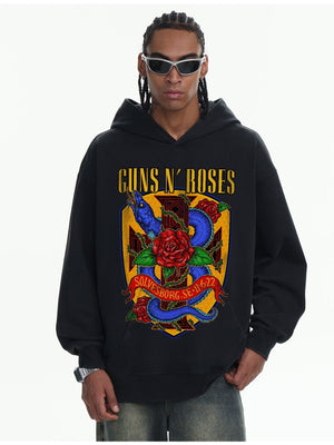 Retro Fried Snowflakes Printed Hoodies