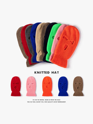 Cagoule en maille style hip-hop, bonnet masque à œil ouvert, masque de ski d'hiver pour le cyclisme