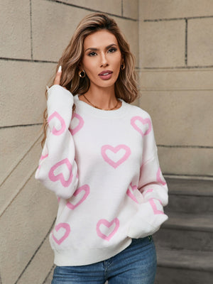 Love Valentine's Day Color-blocked Knitted Sweater