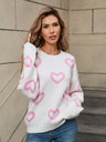 Love Valentine's Day Color-blocked Knitted Sweater