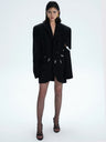 Metal-deconstructed, Stitched, Padded-shoulder, Oversized Suit Jacket