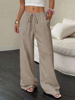 Casual Pleated Belted Trousers