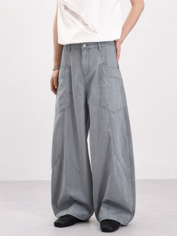 Patchwork Scimitar Baggy Wide-leg Pants