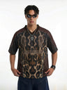 Leopard Print Net Hole Jersey Printed T-shirts
