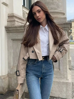 Liber Autumn Women's Buttons Trench Coats