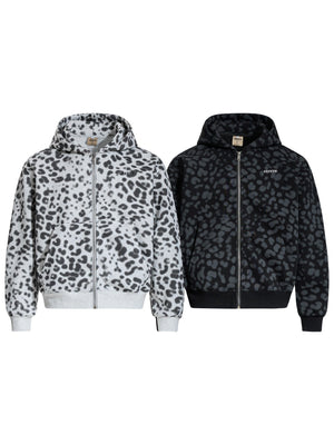 Leopard Hooded Design Hoodie Cardigan