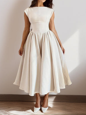 Solid Color Sleeveless Sexy Backless Long Dress