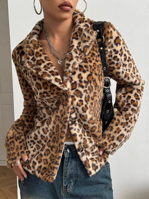 Leopard Fasten Lapel Blazers