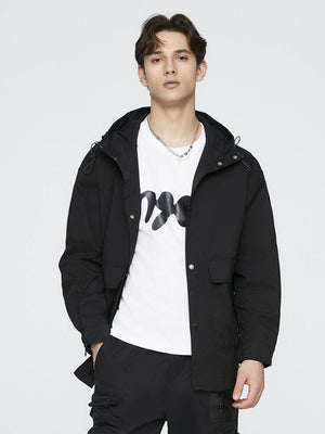 Water Proof Windproof Solid Color Hooded All-match Work Jacket
