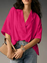 Short-sleeved Collared Casual Loose T-shirt