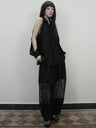 Openwork Sleeve Chiffon Blouse