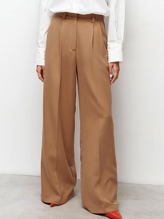 Casual, Slimming, High-waisted, Floor-length Suit Pants