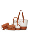 Color-blocked Tote Bag 4-piece Set