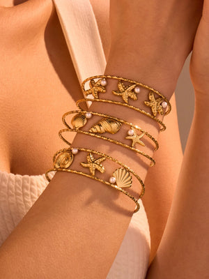 Holiday Shell And Starfish Bracelet