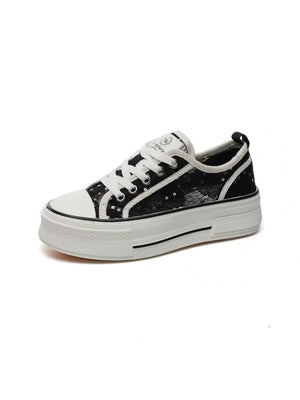 Sequined Mesh Thick-soled Women's Casual Sneakers