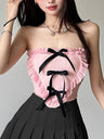 Bow Love Ruffle Strapless Vest